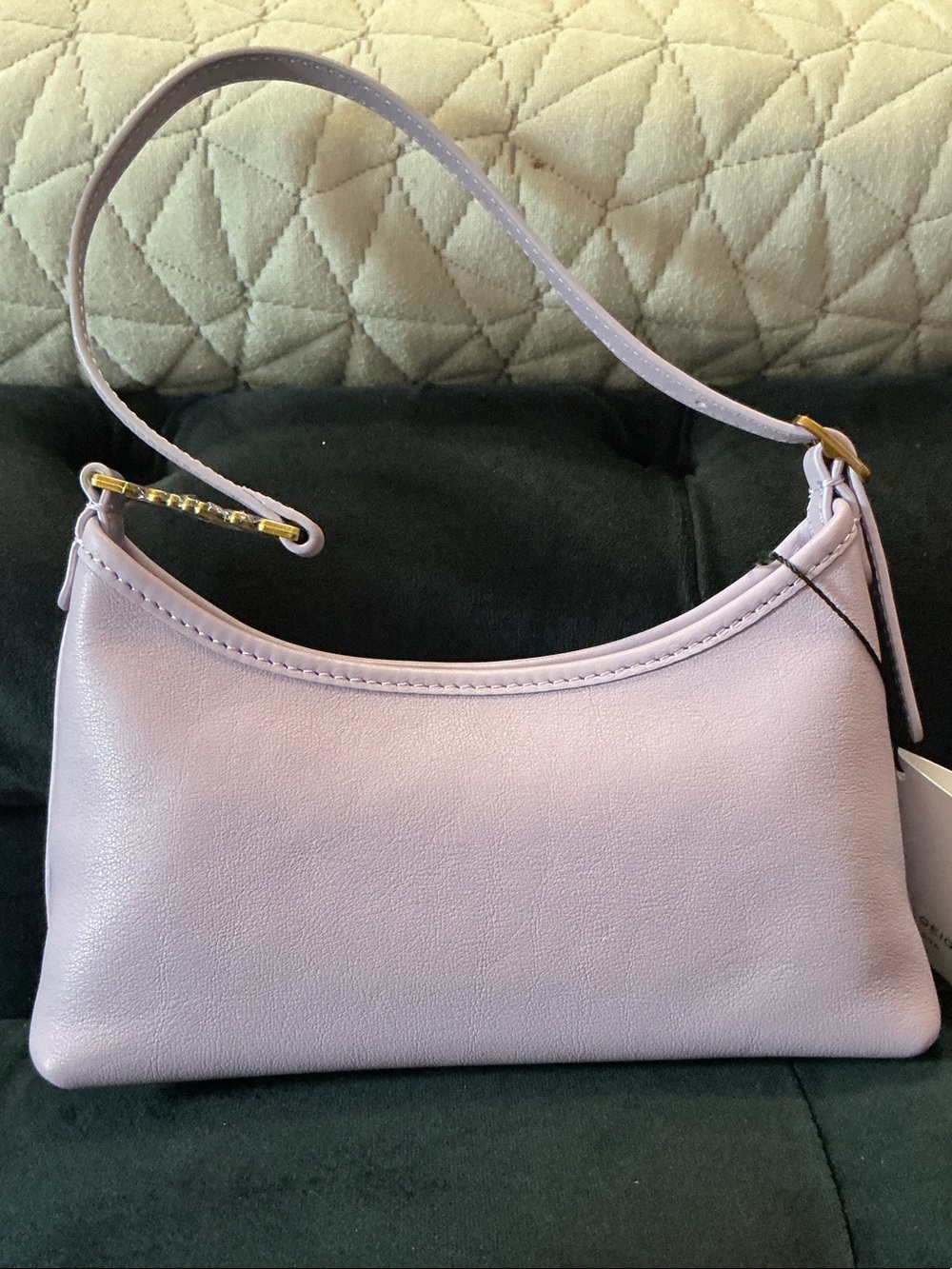 Kurt Geiger Lilac Leather shoulder bag with Gold Accent - Picture 6 of 9